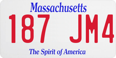 MA license plate 187JM4
