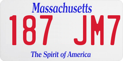 MA license plate 187JM7