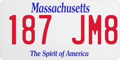 MA license plate 187JM8