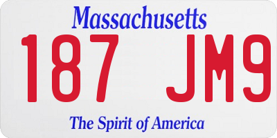 MA license plate 187JM9