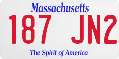 MA license plate 187JN2