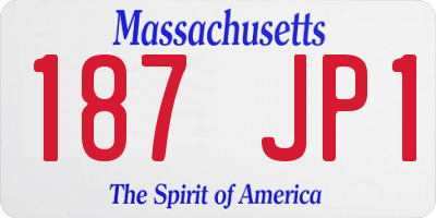 MA license plate 187JP1
