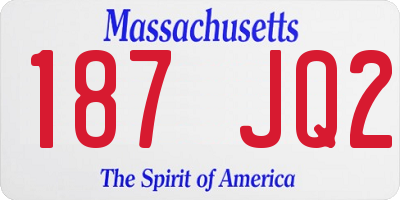 MA license plate 187JQ2
