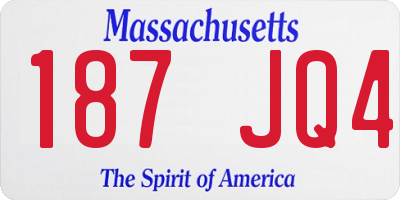 MA license plate 187JQ4