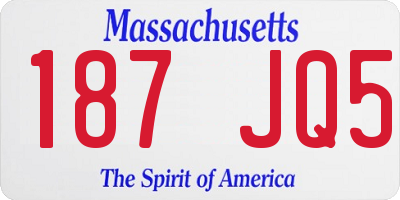 MA license plate 187JQ5
