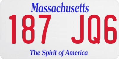 MA license plate 187JQ6