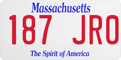 MA license plate 187JR0