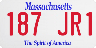 MA license plate 187JR1