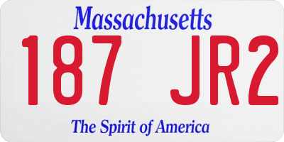 MA license plate 187JR2