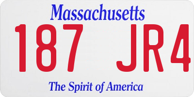 MA license plate 187JR4