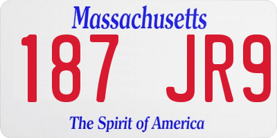 MA license plate 187JR9