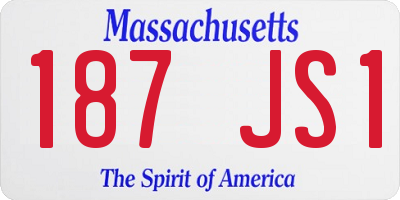 MA license plate 187JS1