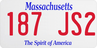MA license plate 187JS2