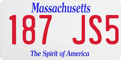 MA license plate 187JS5