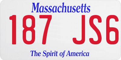 MA license plate 187JS6