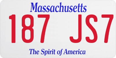 MA license plate 187JS7