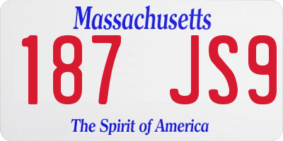 MA license plate 187JS9