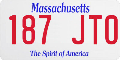 MA license plate 187JT0