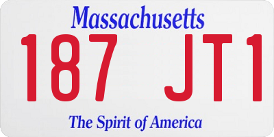 MA license plate 187JT1