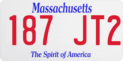 MA license plate 187JT2