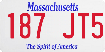 MA license plate 187JT5