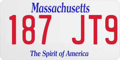 MA license plate 187JT9