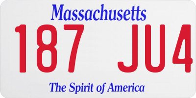 MA license plate 187JU4