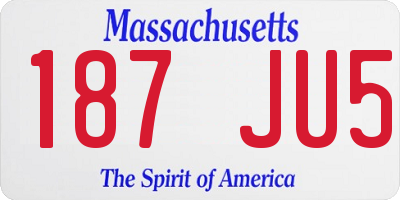 MA license plate 187JU5