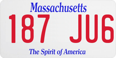MA license plate 187JU6