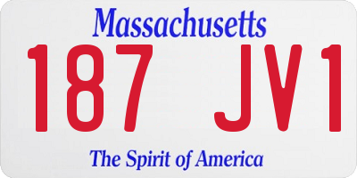 MA license plate 187JV1