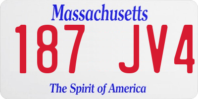 MA license plate 187JV4
