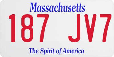 MA license plate 187JV7