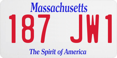 MA license plate 187JW1