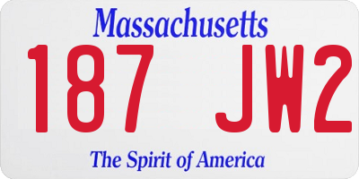 MA license plate 187JW2