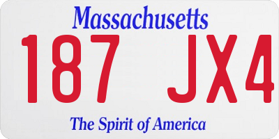 MA license plate 187JX4
