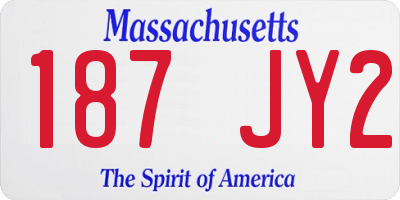 MA license plate 187JY2