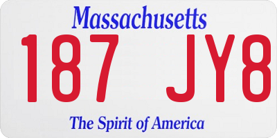 MA license plate 187JY8