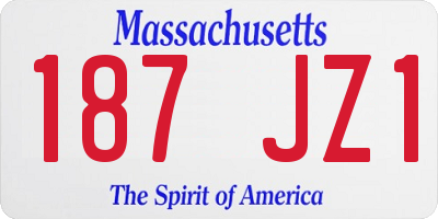 MA license plate 187JZ1