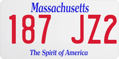 MA license plate 187JZ2