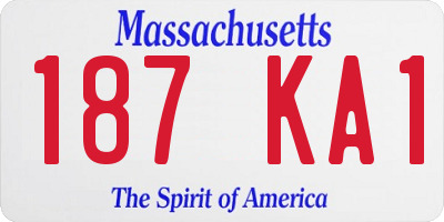 MA license plate 187KA1