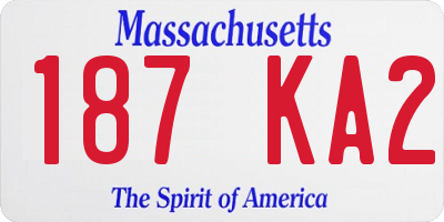 MA license plate 187KA2