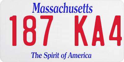 MA license plate 187KA4
