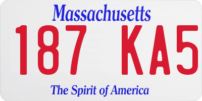 MA license plate 187KA5