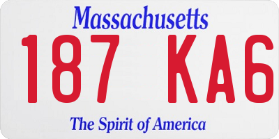 MA license plate 187KA6