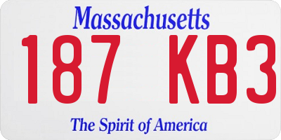 MA license plate 187KB3