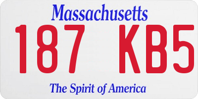 MA license plate 187KB5