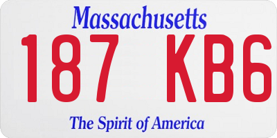 MA license plate 187KB6