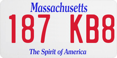 MA license plate 187KB8