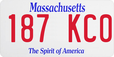 MA license plate 187KC0