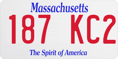 MA license plate 187KC2